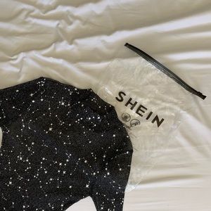 Shein Star Glitter Mesh Long Sleeve
